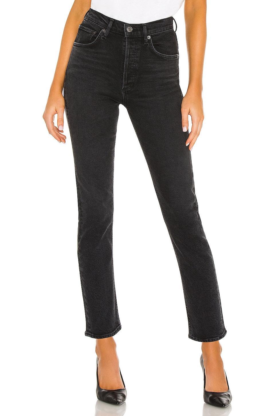 Agolde Riley High Rise Cropped Straight Jeans in Panoramic Product Image