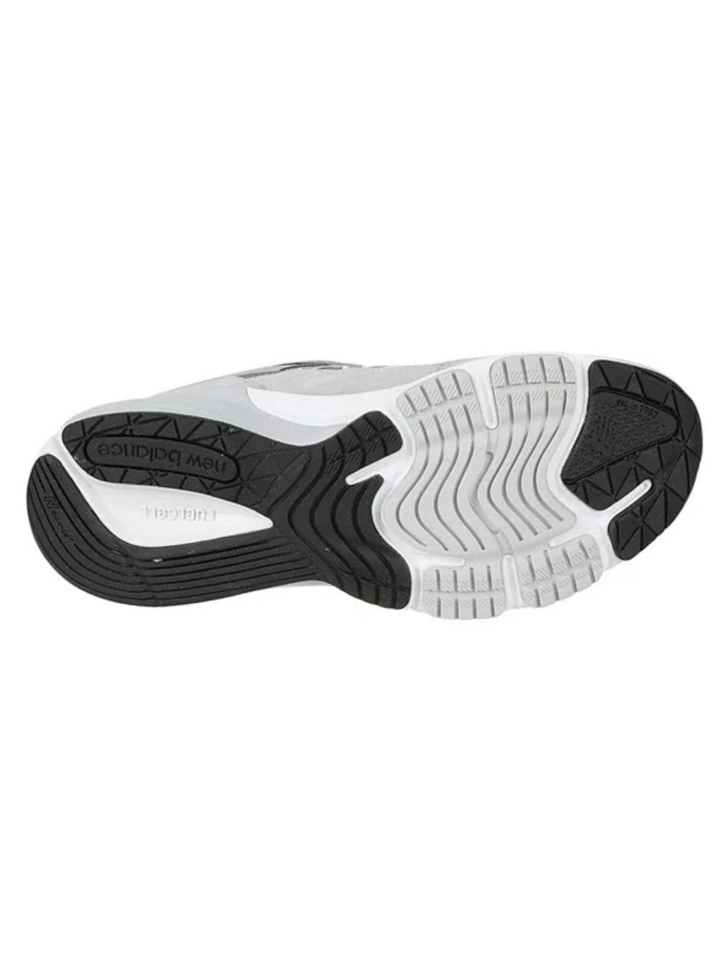 NEW BALANCE Grey Low Top Sneakers With Logo Detail In Suede And Tech Fabric Man Product Image