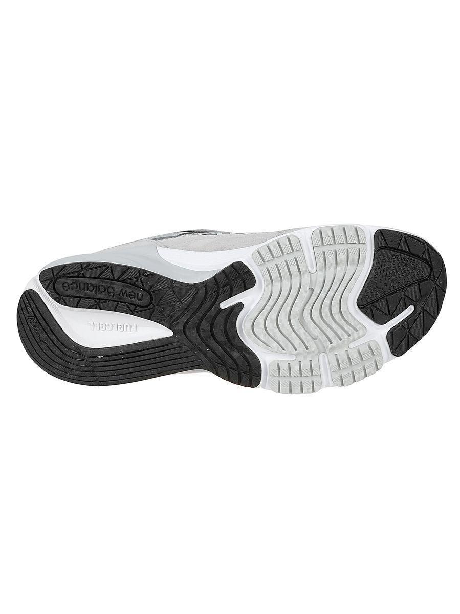 NEW BALANCE Grey Low Top Sneakers With Logo Detail In Suede And Tech Fabric Man Product Image