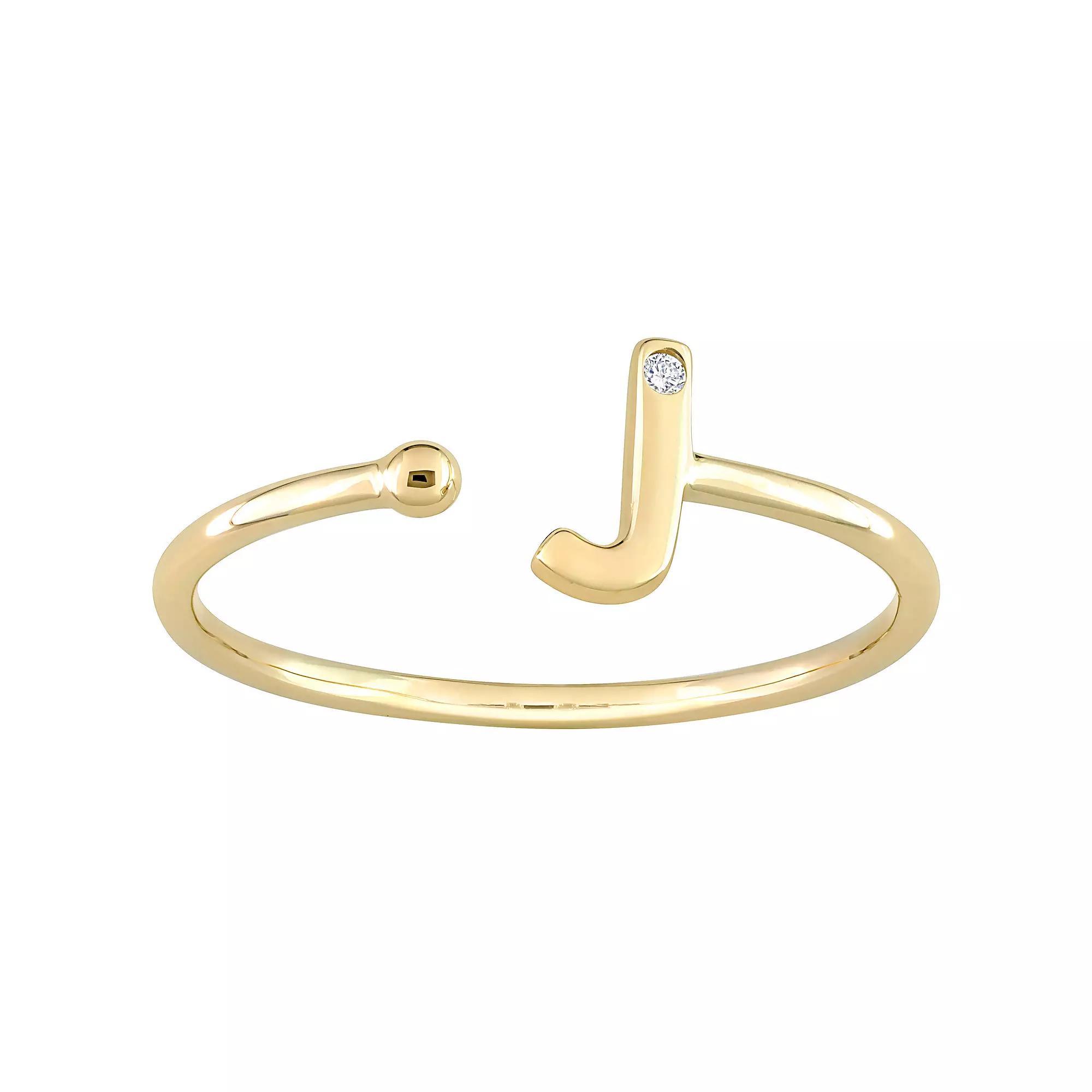 Stella Grace 10k Gold Diamond Accent Initial Open Ring, Women's, Size: 7 Product Image