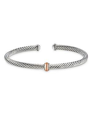 Cable Station Bracelet in Silver with 18K Gold, 4mm Product Image