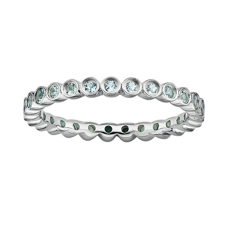 Stacks & Stones Sterling Silver Aquamarine Stack Ring, Women's, Size: 8 Product Image