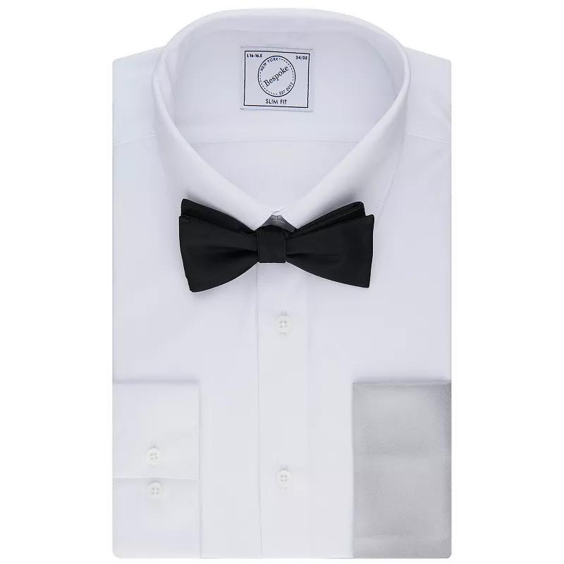 Men's Bespoke Slim-Fit Dress Shirt, Pocket Square & Tie Set, Size: Medium-32/33, Studio White Product Image