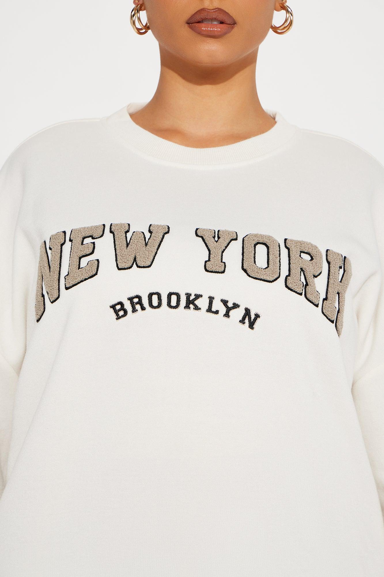 Brooklyn NY Crew Neck Sweatshirt - Beige Product Image