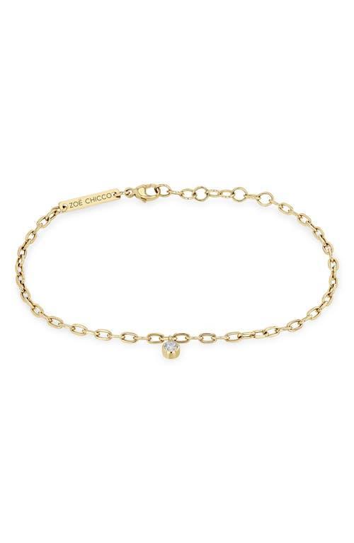 Zoe Chicco 14K Yellow Gold Diamond Dangle Oval Link Bracelet Product Image