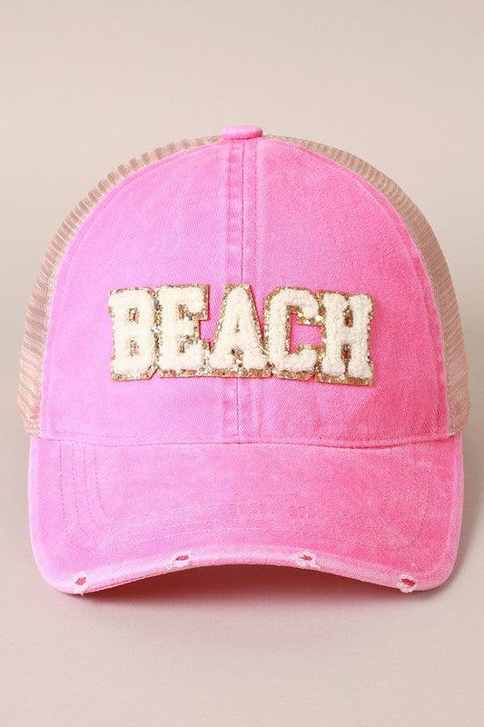 Beach Letter Mesh Back Cap Product Image