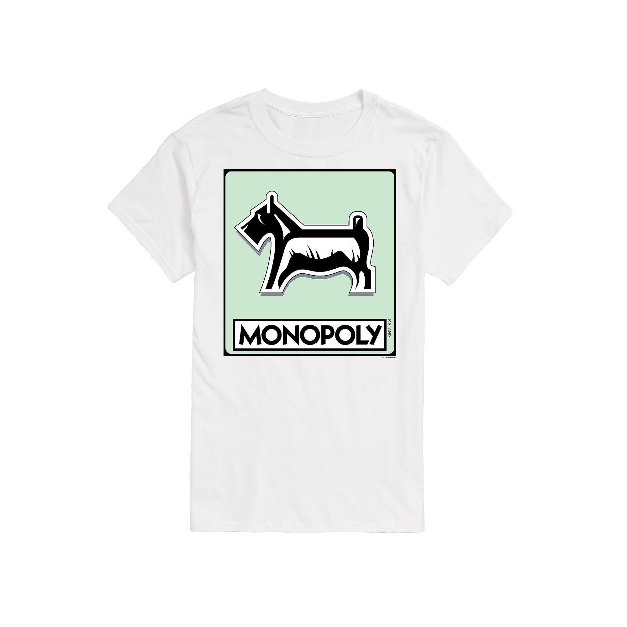 Men's Monopoly Dog Token Graphic Tee, Size: Large, Black Product Image