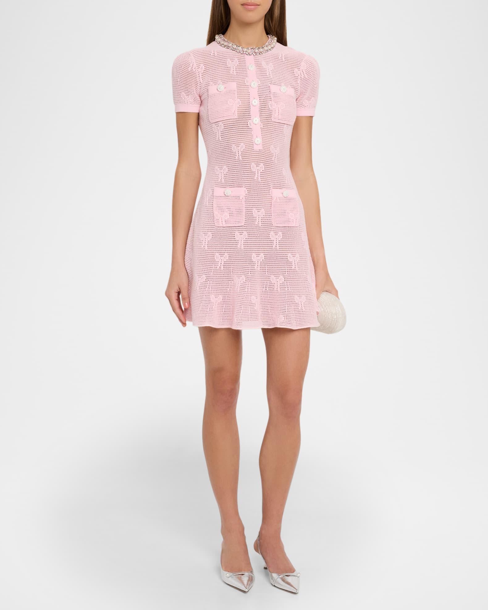 Bow Crochet Mini Dress Product Image
