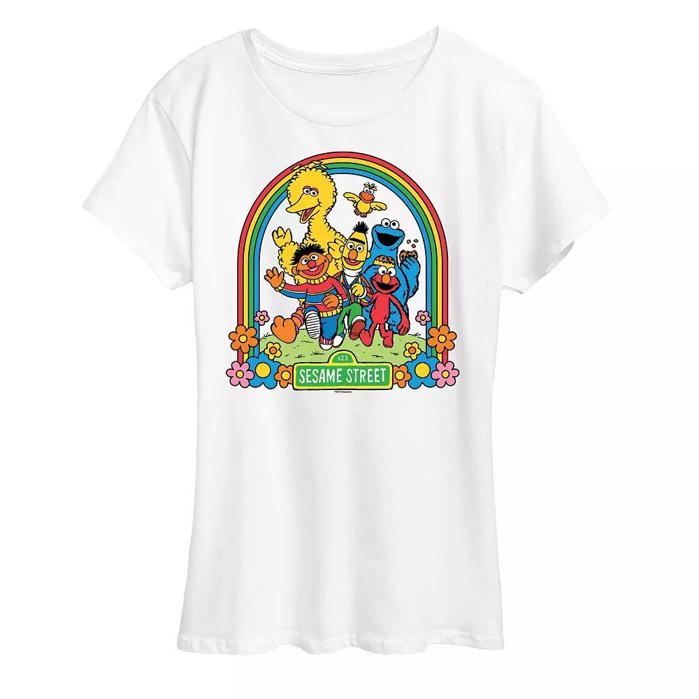 Womens Sesame Street Rainbow Graphic Tee, Girls Product Image