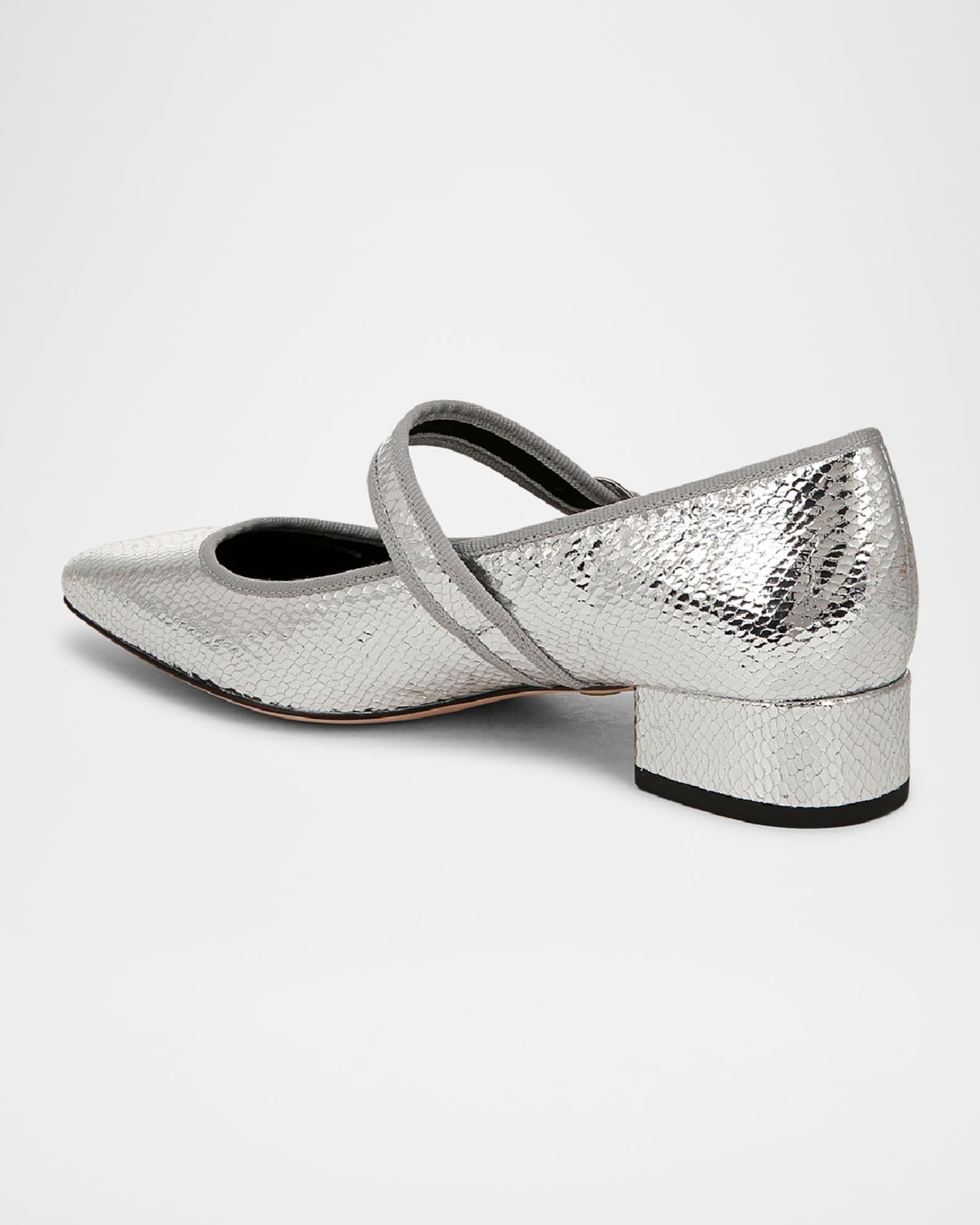 Cade Metallic Mary Jane Ballerina Pumps Product Image