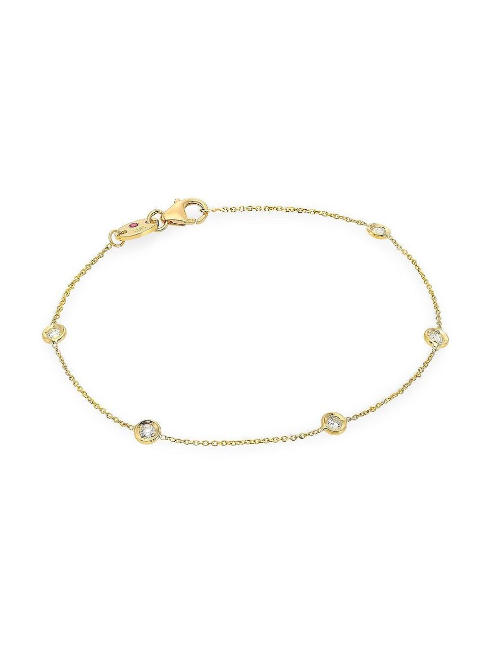 Roberto Coin 18K Yellow Gold Five Station Bracelet with Diamonds Product Image