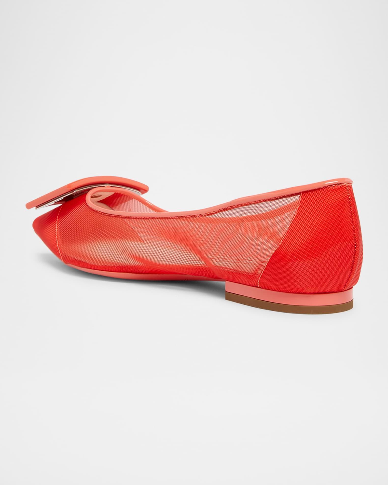 Grommettine Mesh Net Buckle Ballerina Flats Product Image