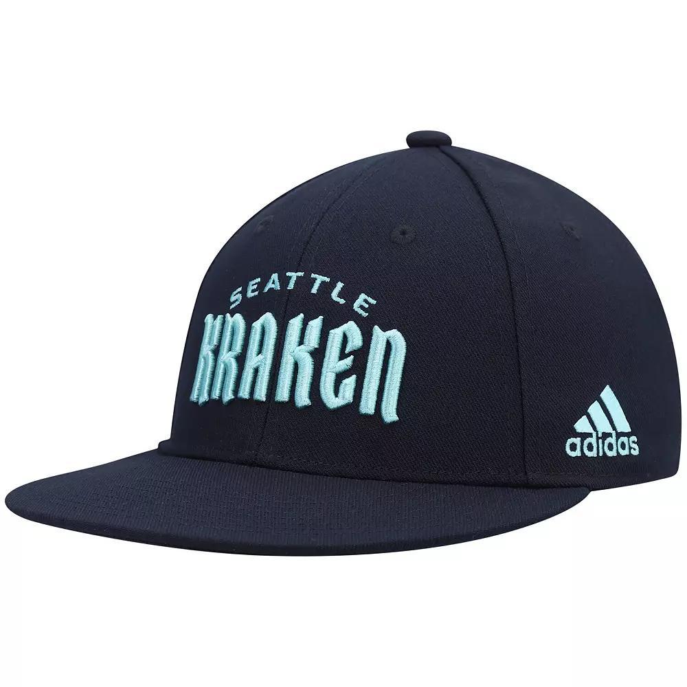 Men's adidas Deep Sea Blue Seattle Kraken Team Snapback Hat, Krk Blue Product Image