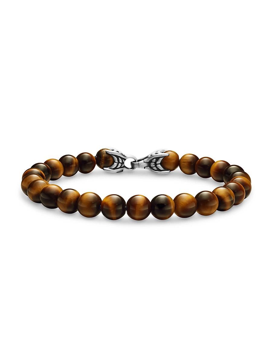 David Yurman Men's Spiritual Beads Bracelet in Sterling Silver with Tiger's Eye, 6mm in Tiger Eye at Nordstrom, Size 7.5 Product Image