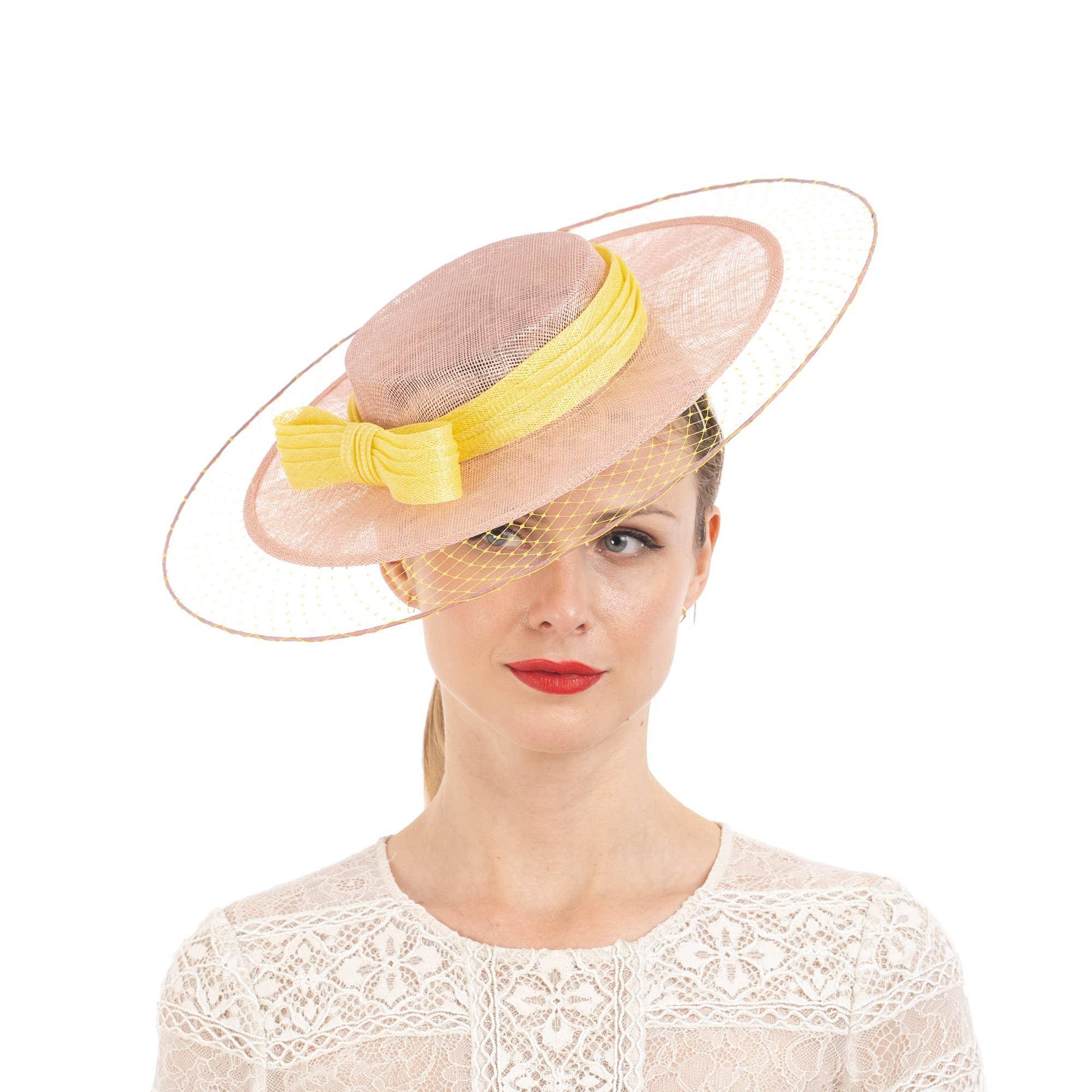 Dual Tone Sinamay Hat and Bow Product Image