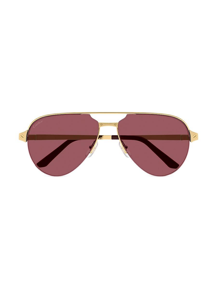 Mens Santos Evolution 60MM 24K Gold-Plated Navigator Sunglasses Product Image