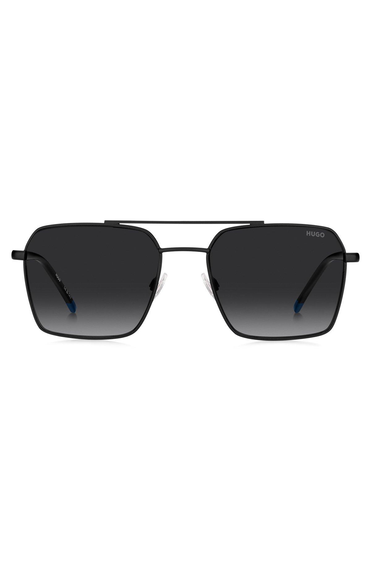 HUGO - Double-bridge sunglasses in black and blue Product Image