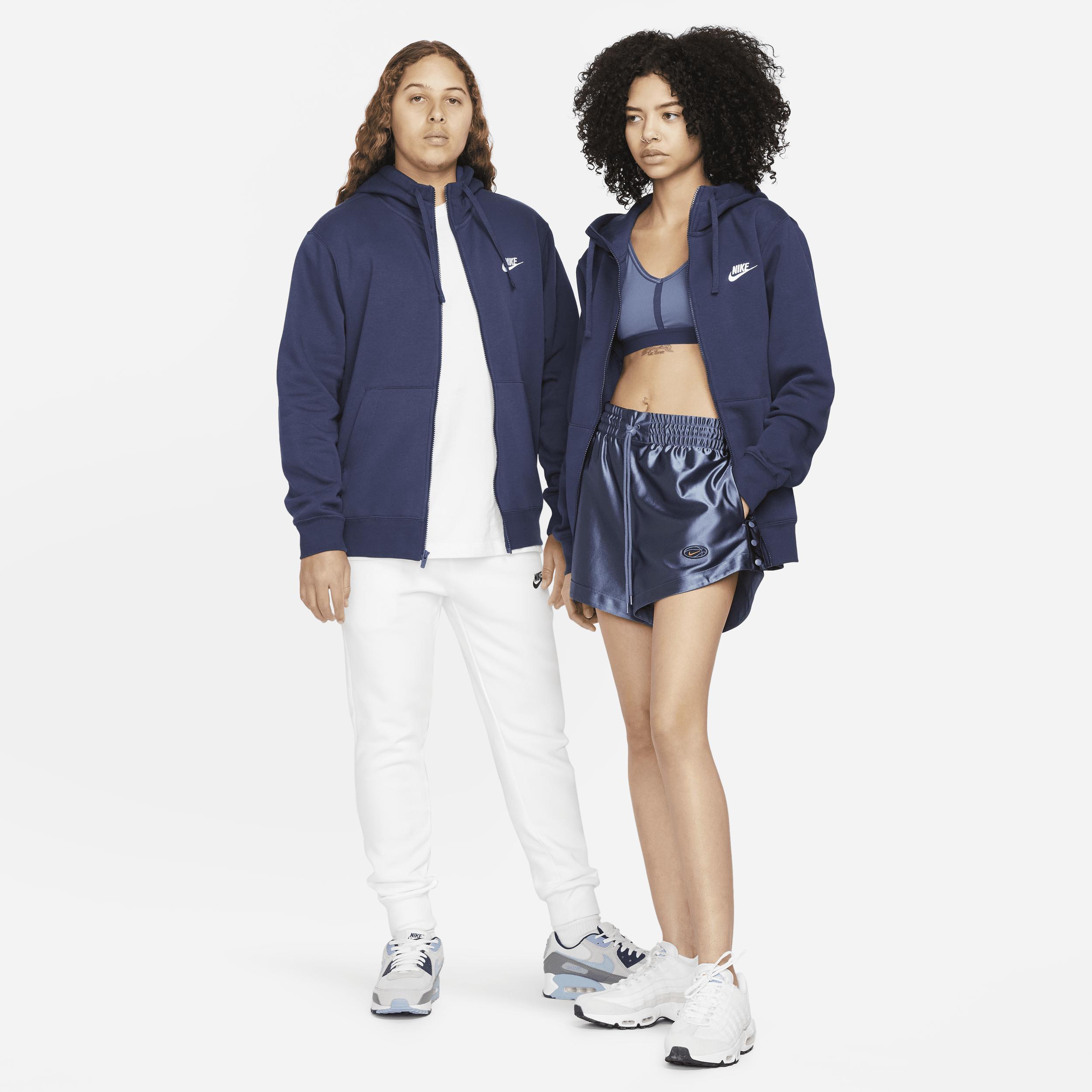 Mens Nike Sportswear Club Fleece Full-Zip Hoodie Black Navy White Product Image