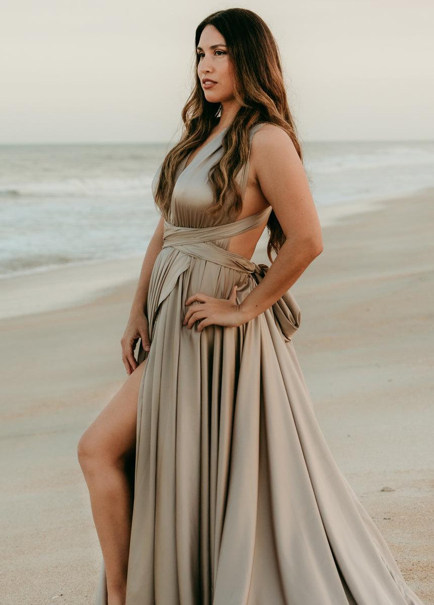 June Impact Dress in Stone Female Product Image