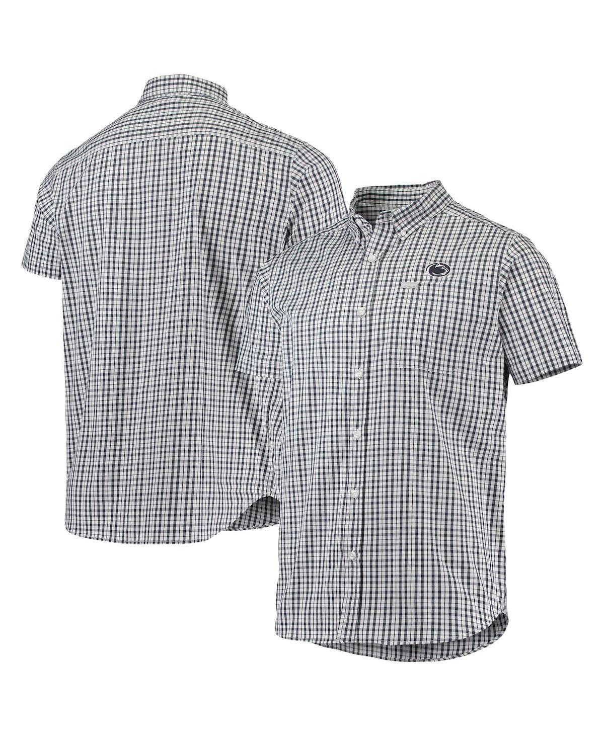 Men's Columbia Navy Penn State Nittany Lions Rapid Rivers Logo Button-Down Shirt, Size: Small, Blue Product Image