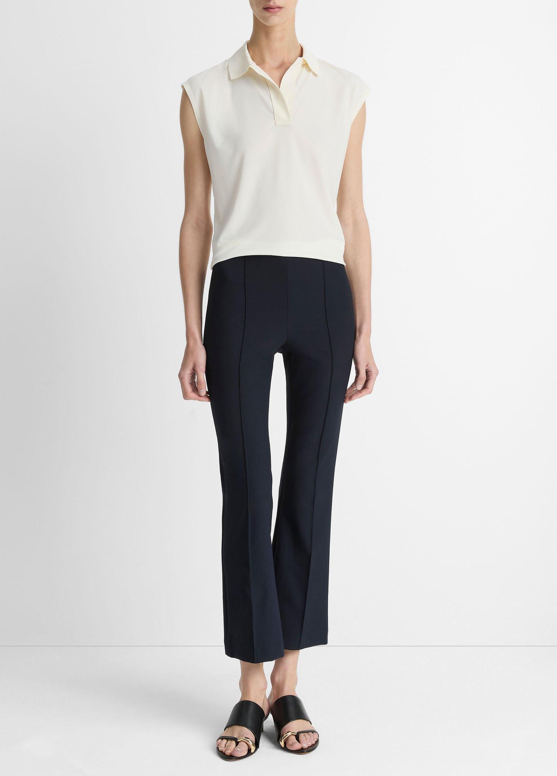 Mid-Rise Pintuck Crop Flare Pant Product Image