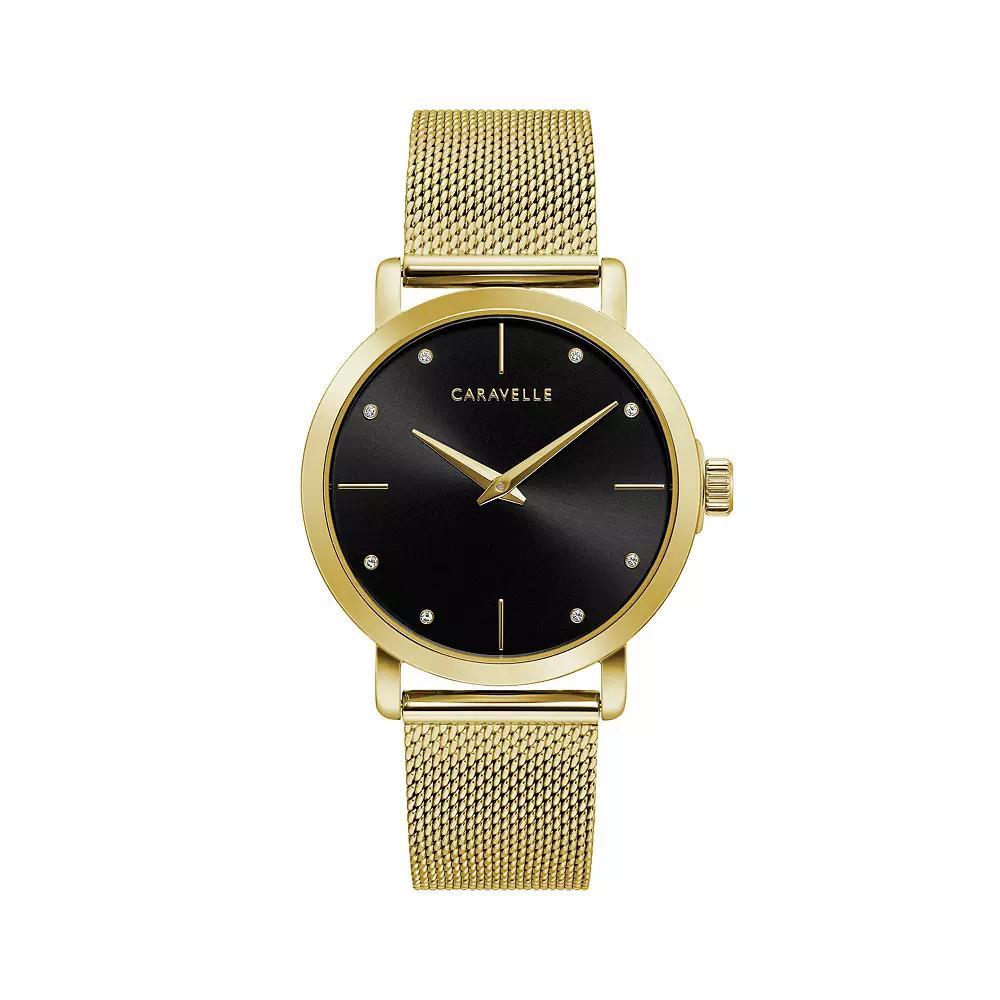 Caravelle by Bulova Womens Crystal Accent Gold-Tone Mesh Watch - 44L256 Gold Tone Product Image