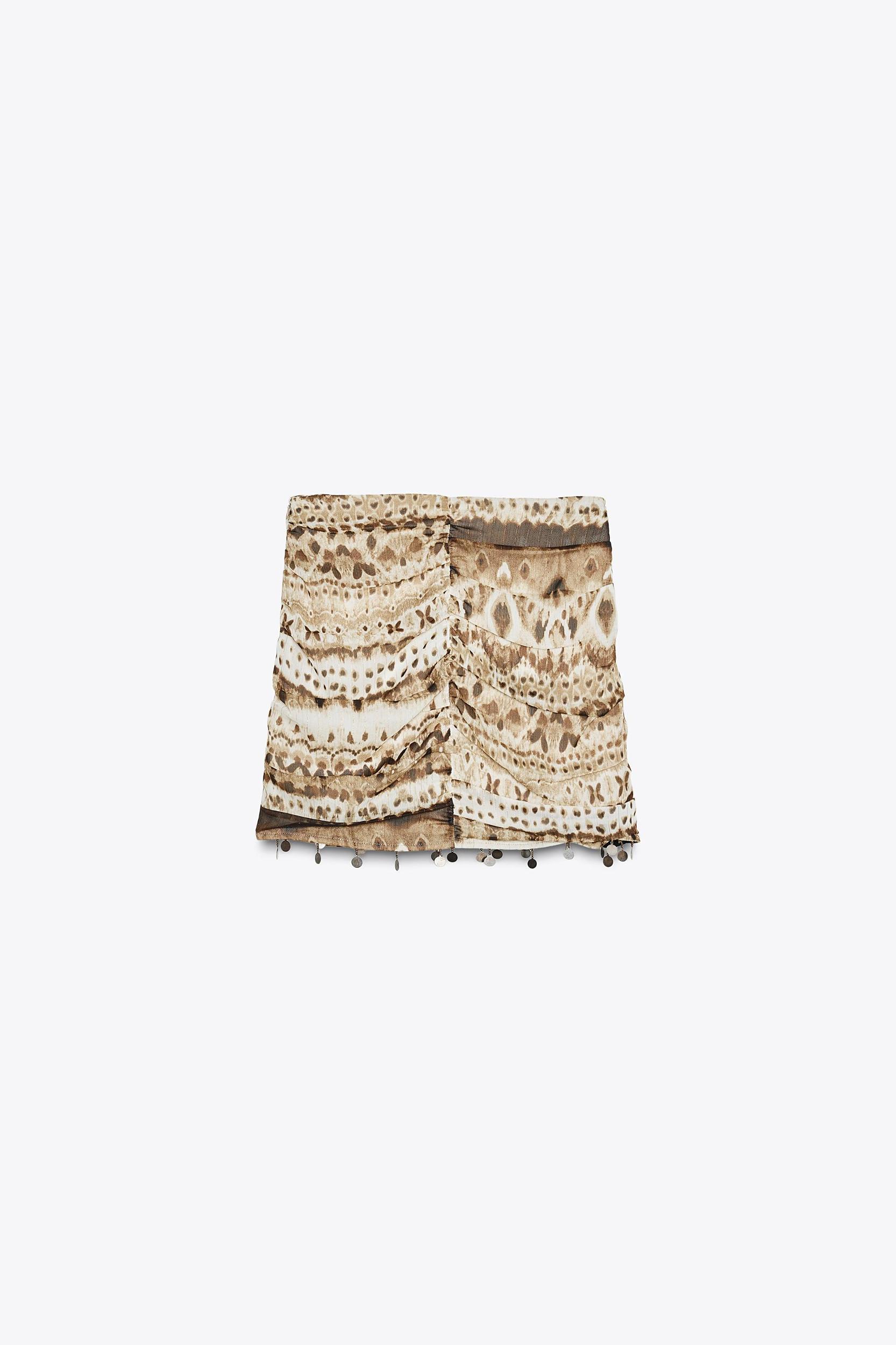 TIE-DYE BEADED MINI SKIRT Product Image