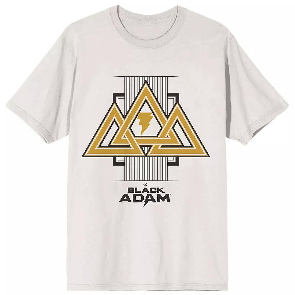 Men's DC Comics Black Adam Gold Triangles Tee, Size: Medium, White Product Image