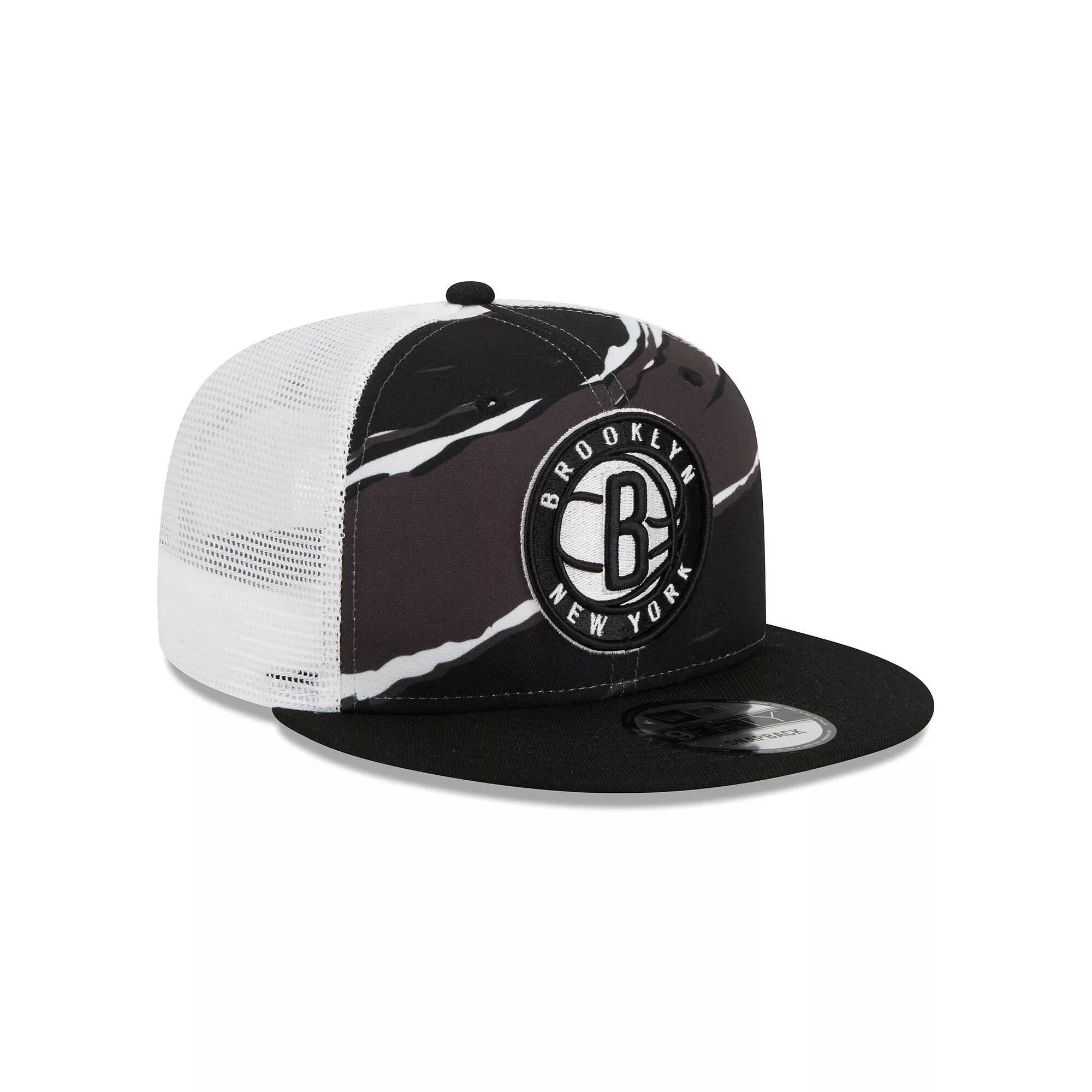 Mens New Era /White Brooklyn Nets Tear Trucker 9FIFTY Adjustable Hat Product Image