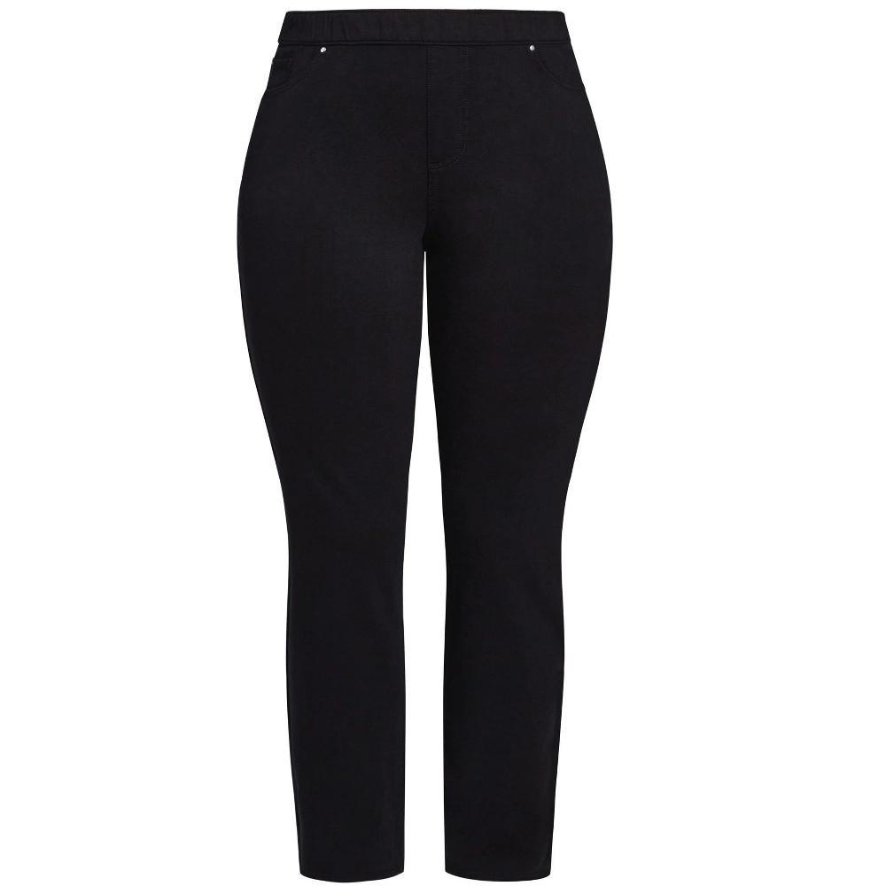 Avenue Women's Plus Size Knit Pull On Jean Product Image
