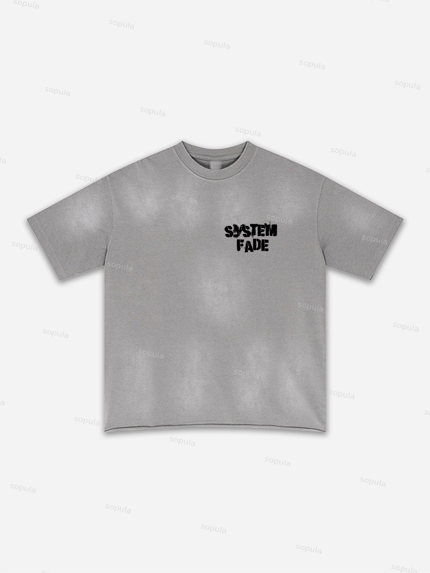 Lips Graphic Print Washed T-shirt Product Image