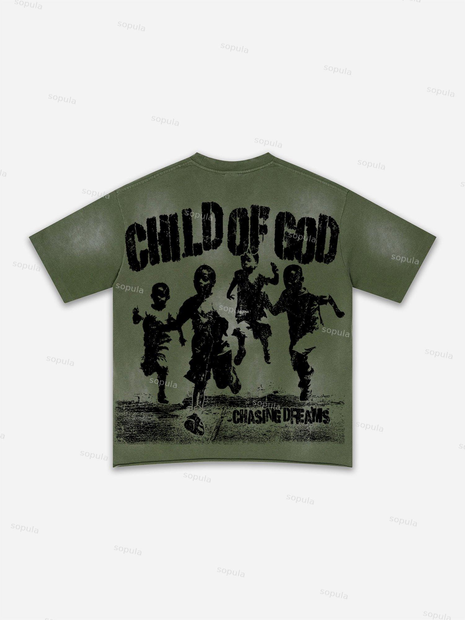 Lips Graphic Print Washed T-shirt Product Image