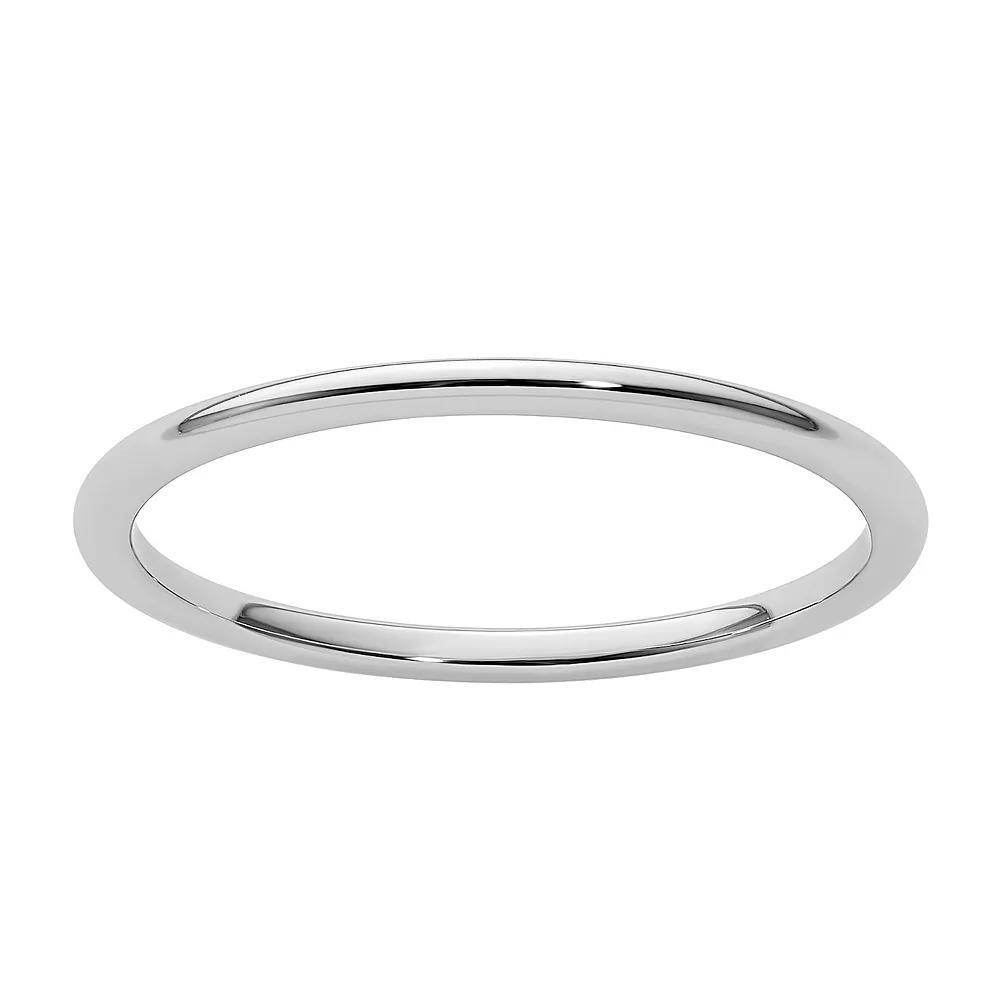 Stacks & Stones 10k Gold 1.2 mm Half Round Stackable Band, Women's, Size: 8.50, 10k White Gold Product Image