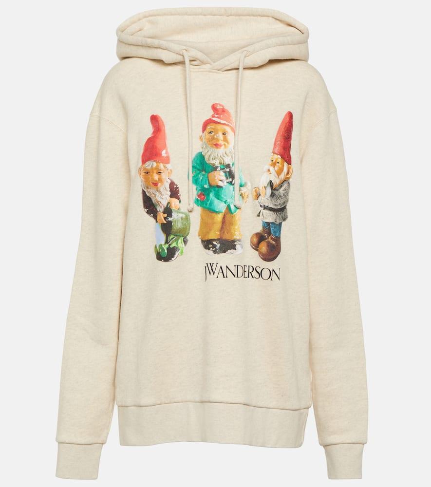 JW ANDERSON Gnome Trio Cotton Hoodie In Oatmeal Melange Product Image