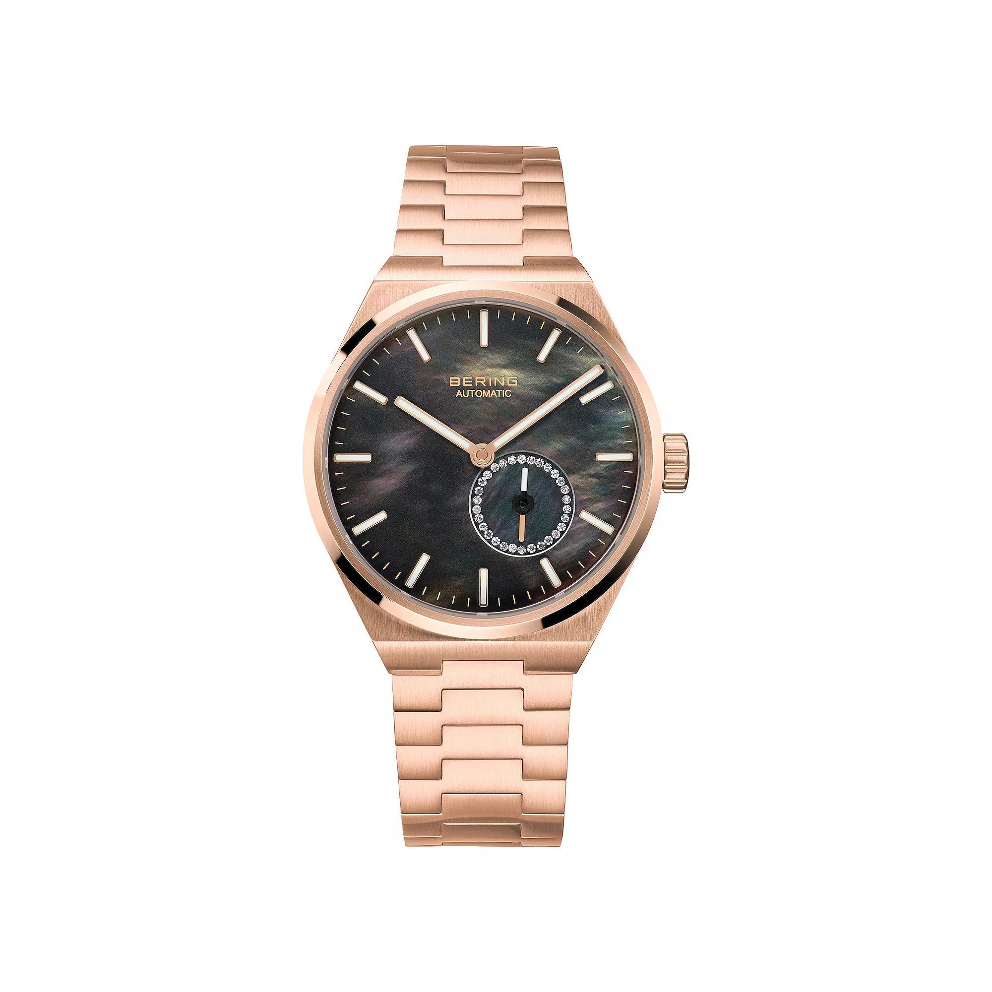 BERING Women's Charity Stainless Steel Link Bracelet Automatic Watch - 19435, Size: 35 mm, Rose Gold Tone Product Image