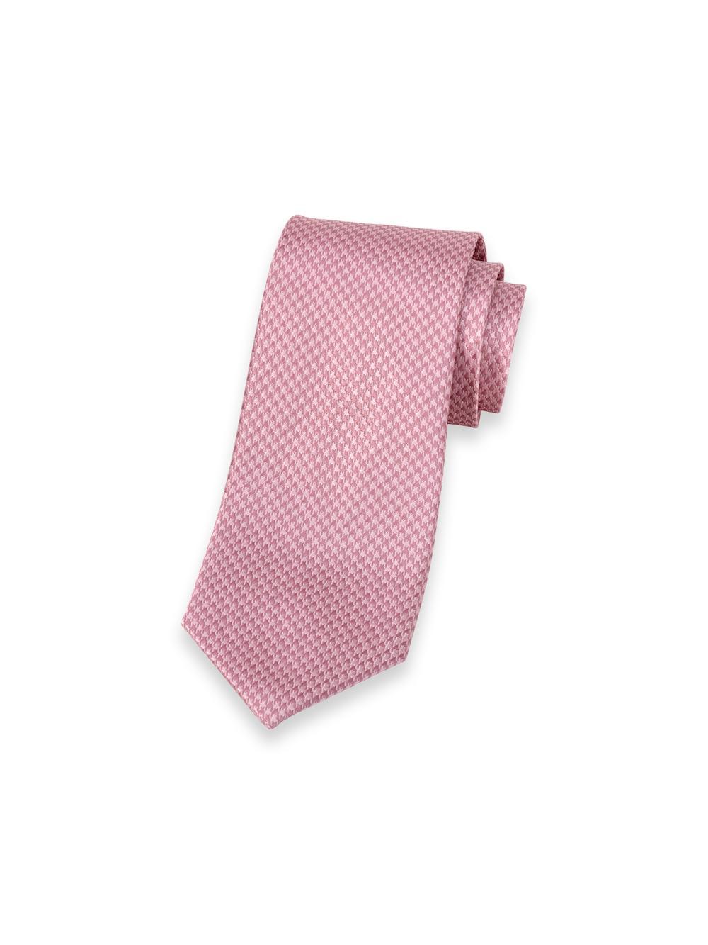 Houndstooth Woven Silk Tie - Pink Product Image