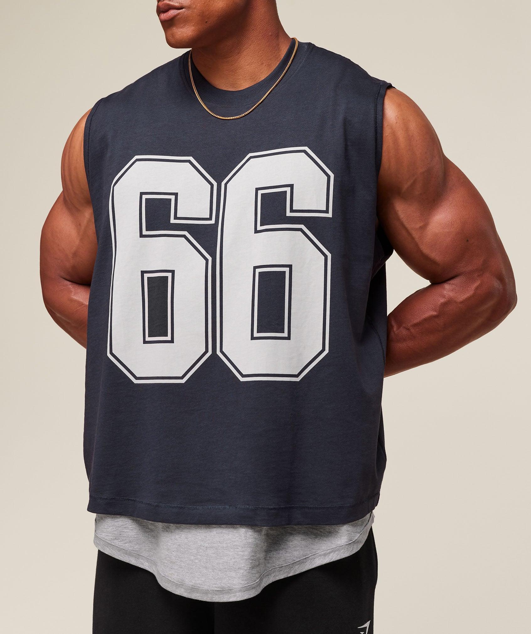 Gymshark GSLC 2in1 Reversible Tank - Light Grey Core Marl/Heavy Blue Male Product Image