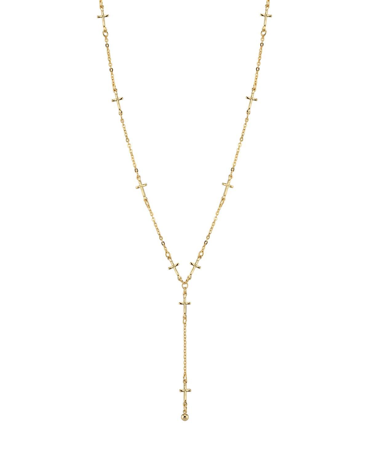 1928 14k Gold-Plated Cross Y Necklace, Womens Product Image