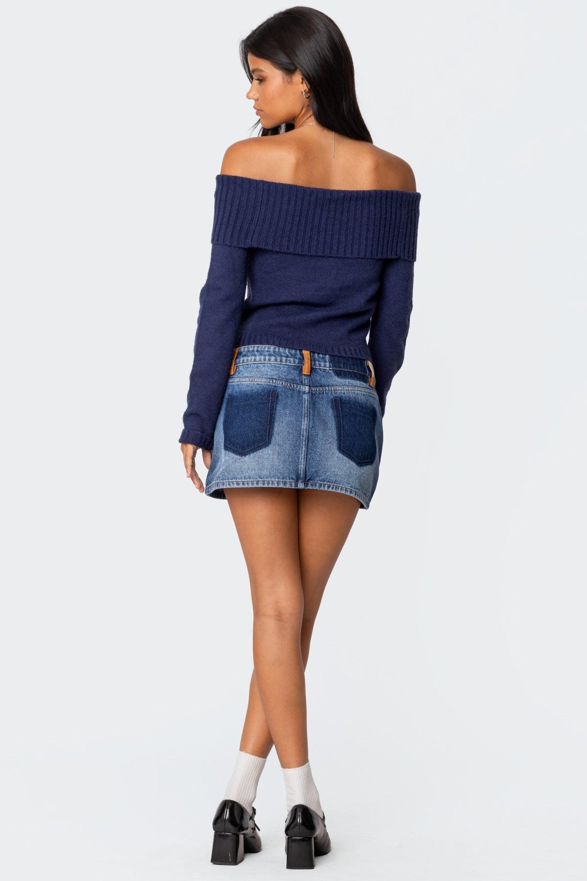 Tamara Fold Over Knit Top Product Image