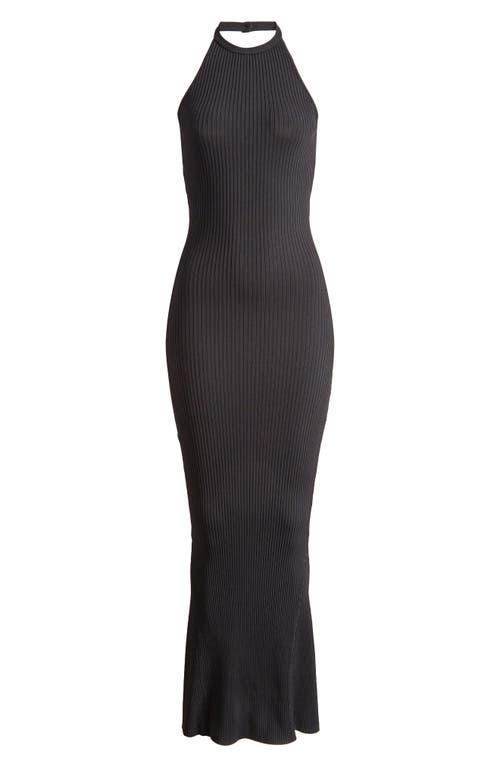 Womens Shine Rib Halter Maxi Dress Product Image