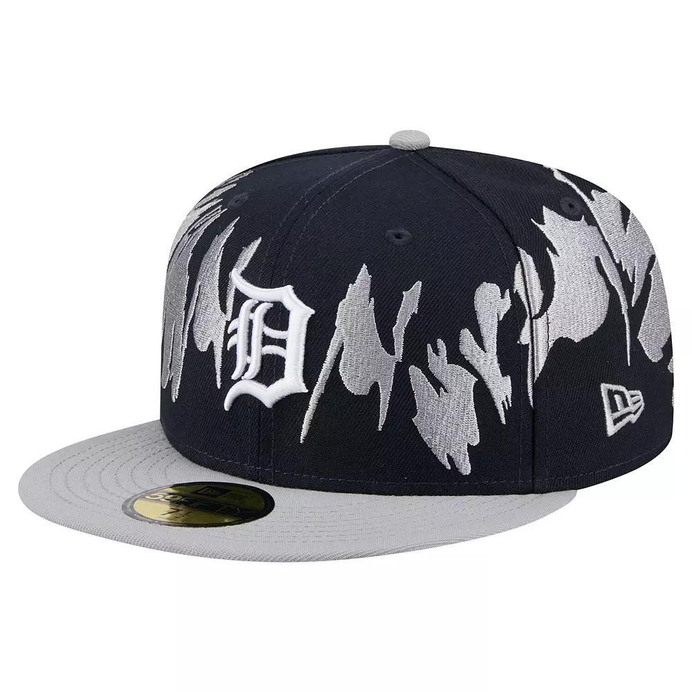Men's New Era Navy/Gray Detroit Tigers Retro Pattern 59FIFTY Fitted Hat, Size: 6 7/8, Blue Product Image