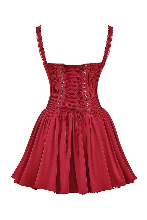 Pietra Cherry Corset Mini Dress Product Image