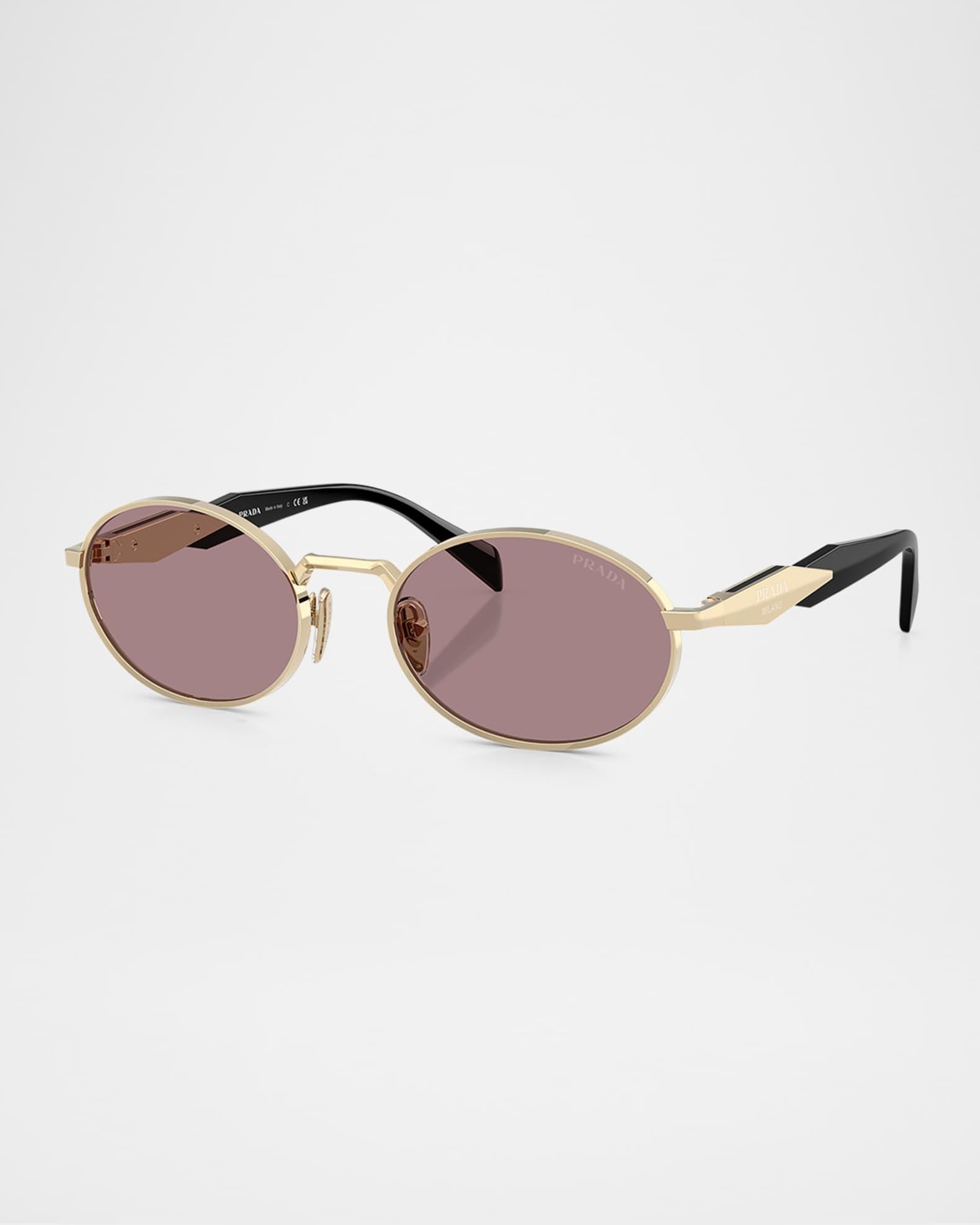 Engraved Logo Metal & Plastic Oval Sunglasses  Product Image