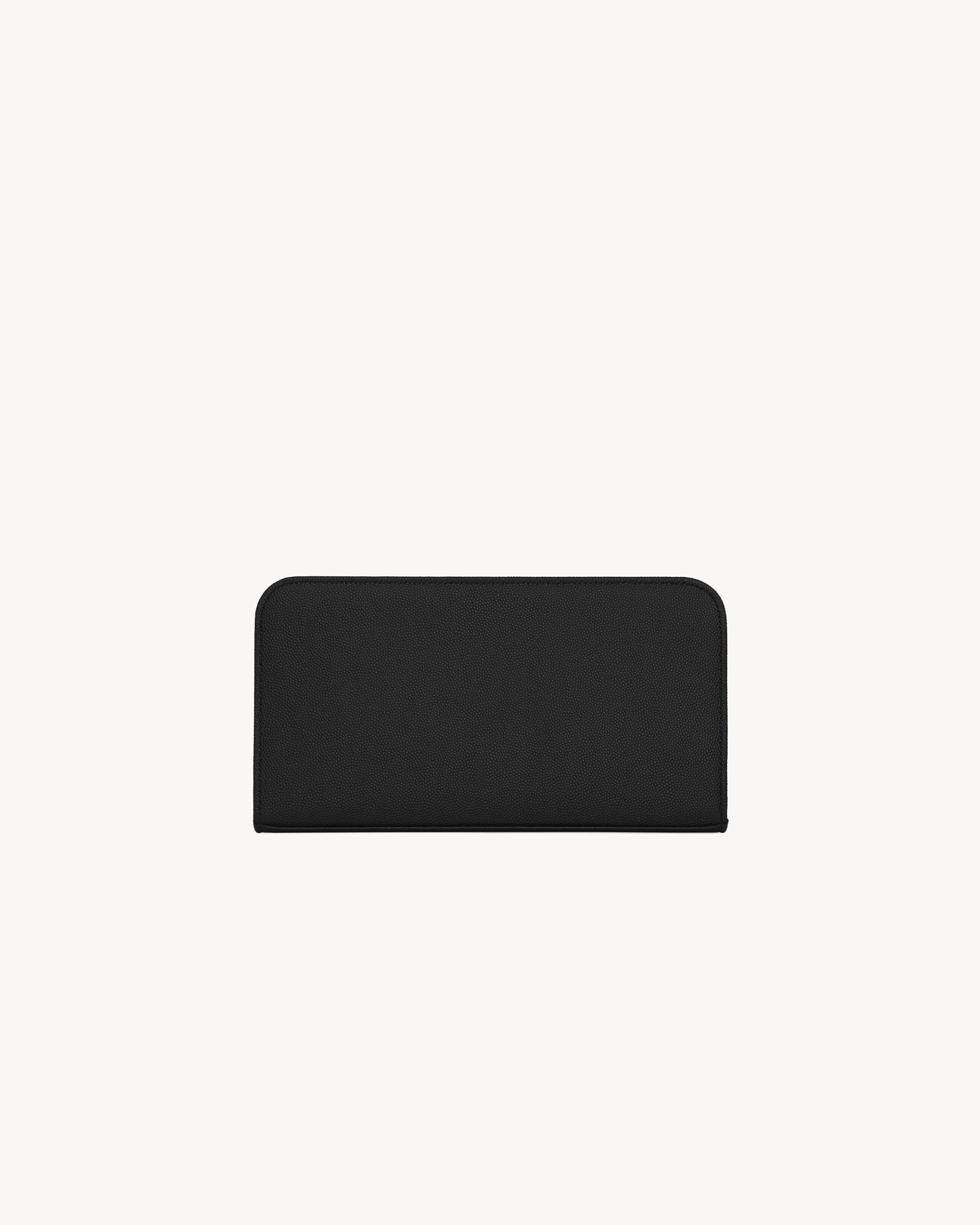 SAINT LAURENT PARIS zip around wallet in grain de poudre embossed leather Product Image