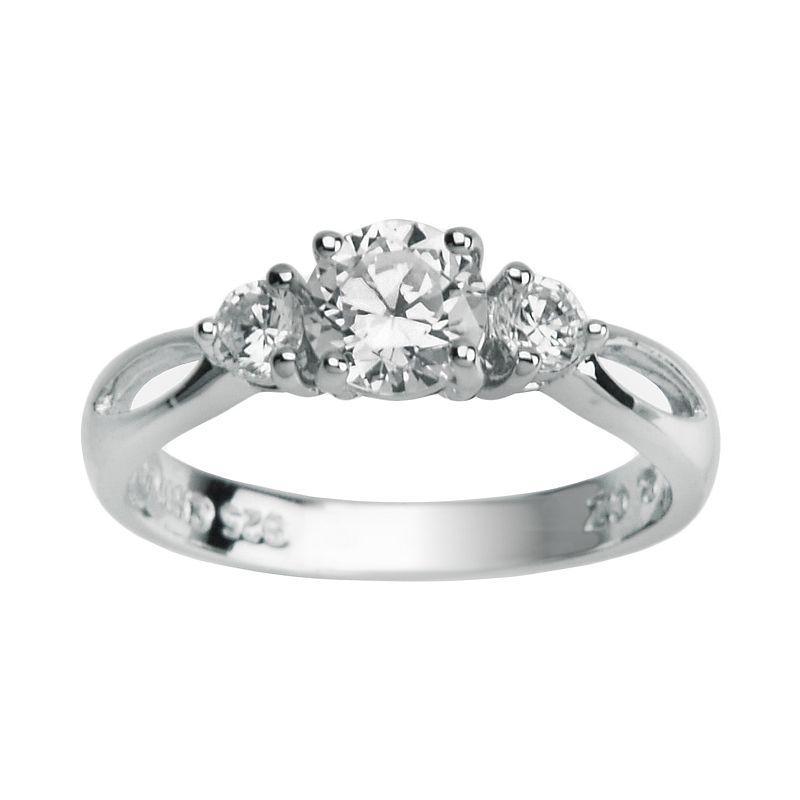 Sterling Silver Cubic Zirconia 3-Stone Ring, Women's, Size: 6, Clear Product Image