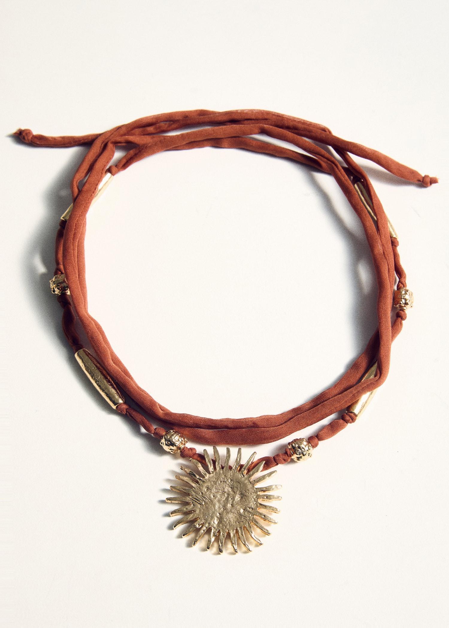 Bead necklace with sun detail - Women | MANGO USA Product Image