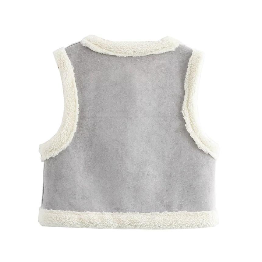 Crew Neck Fleece Lined Single Button Vest Product Image