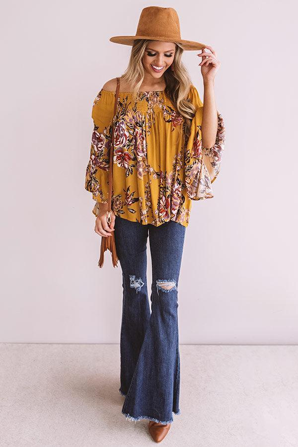 Floral Thrill Off Shoulder Top In Primrose Yellow Product Image