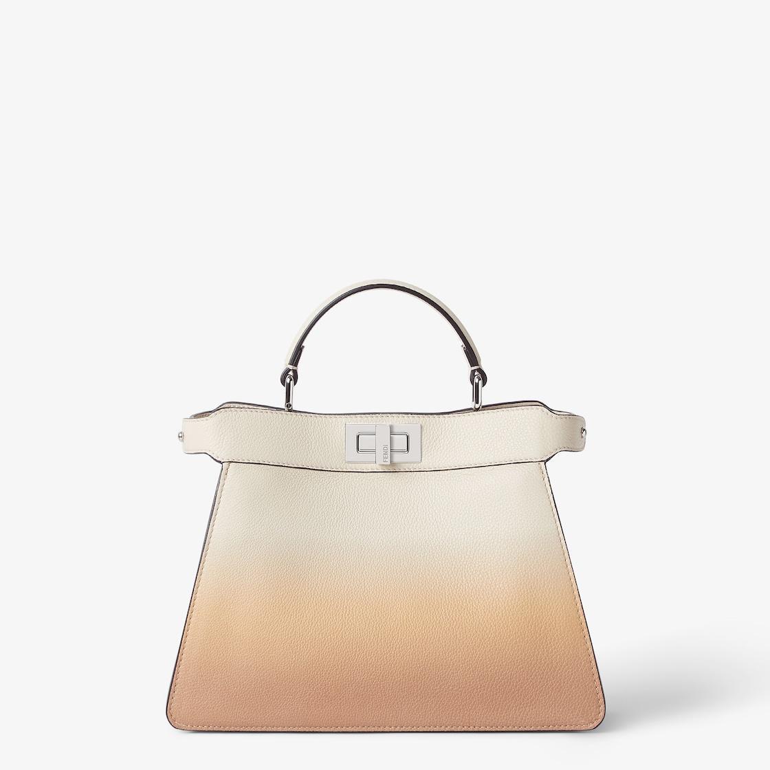 Peekaboo ISeeU SmallCamelia and beige gradient effect leather bag Product Image