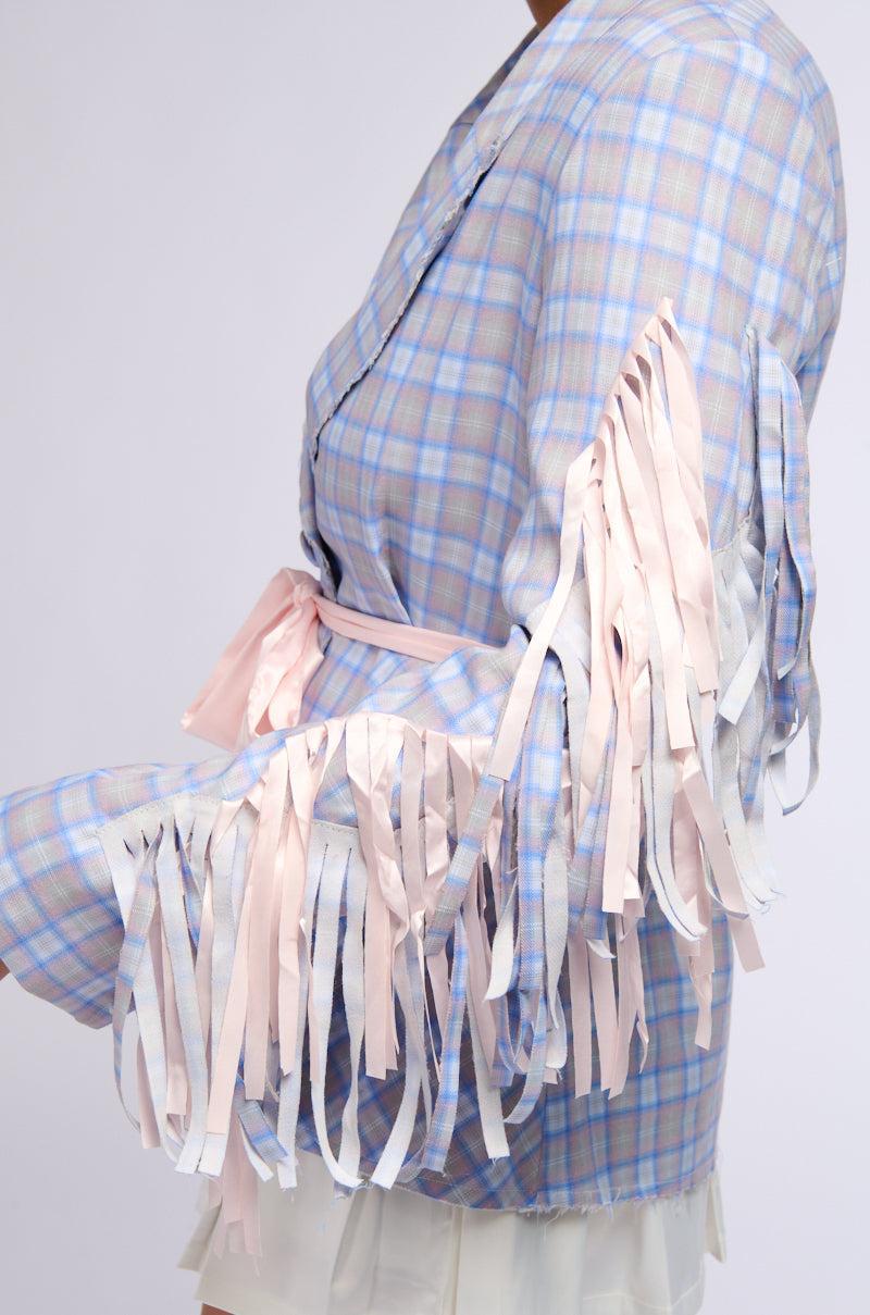 SHABBY CHIC PLAID BLAZER WITH RIBBONS Product Image